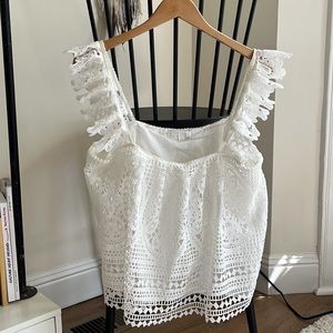 NWT Anthropologie white lace tank - XL
